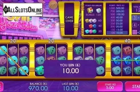 Win Screen. Spin Your Fortune from Air Dice
