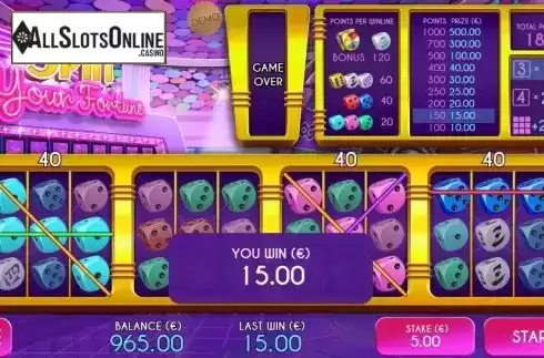 Win Screen 4. Spin Your Fortune from Air Dice