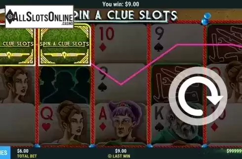 Win screen 3. Spin a Clue Slots from Slot Factory