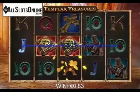 Win Screen 1. Templar Treasures from Slotmill