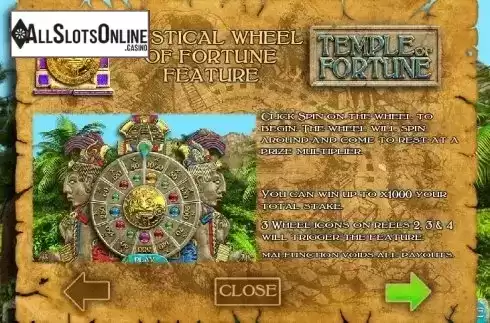 Paytable 2. Temple Of Fortune from Big Time Gaming