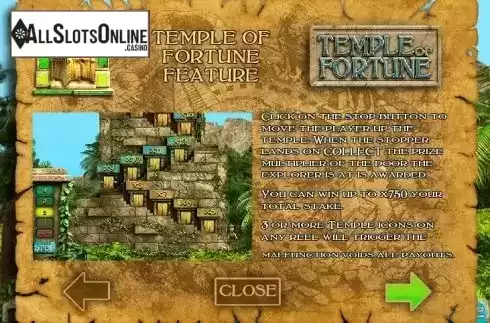 Paytable 3. Temple Of Fortune from Big Time Gaming