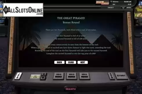 Paytable 3. The Great Pyramid from Realistic