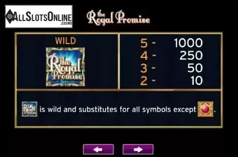 Paytable 1. The Royal Promise from High 5 Games