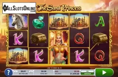 Wild Win screen. The Sand Princess from 2by2 Gaming