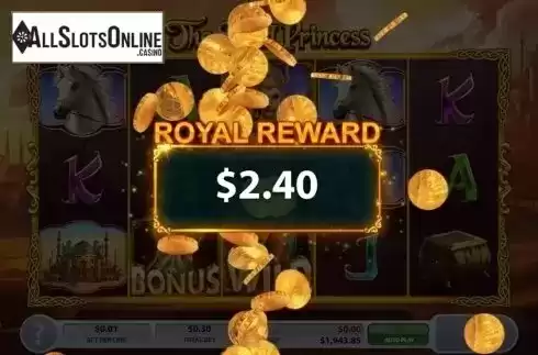 Royal reward screen. The Sand Princess from 2by2 Gaming