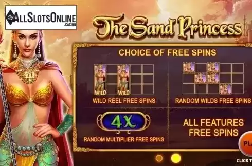 Intro Game screen 2. The Sand Princess from 2by2 Gaming