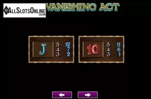 Paytable 4. The Vanishing Act from High 5 Games