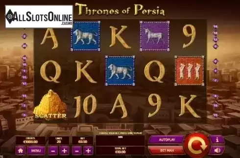 Game Workflow screen. Thrones of Persia from Tom Horn Gaming