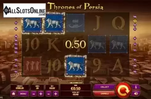 Win Screen . Thrones of Persia from Tom Horn Gaming