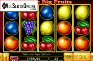 Game Workflow screen. Triple Big Fruits from Noble Gaming