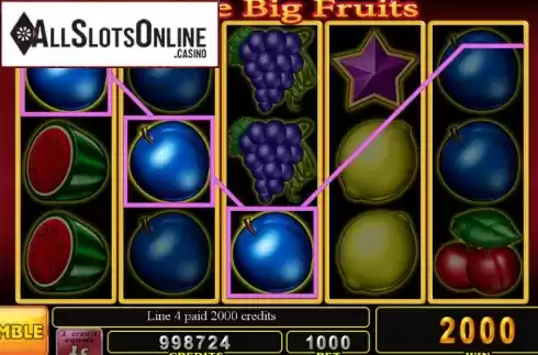 Win Screen. Triple Big Fruits from Noble Gaming
