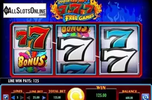 Screen 2. Triple Red Hot 7s from IGT