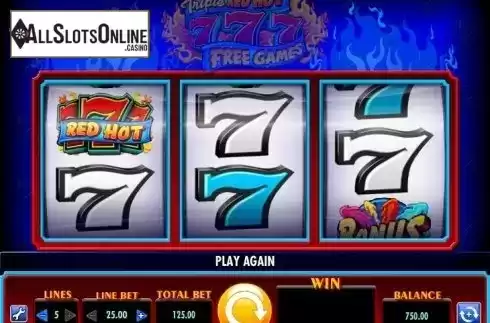 Screen 4. Triple Red Hot 7s from IGT