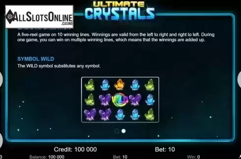 Paytable 2. Ultimate Crystals from KAJOT