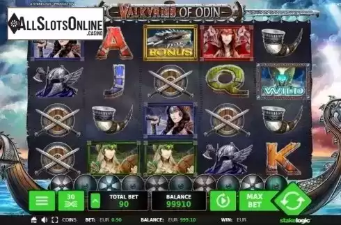 Screen 2. Valkyries of Odin from StakeLogic
