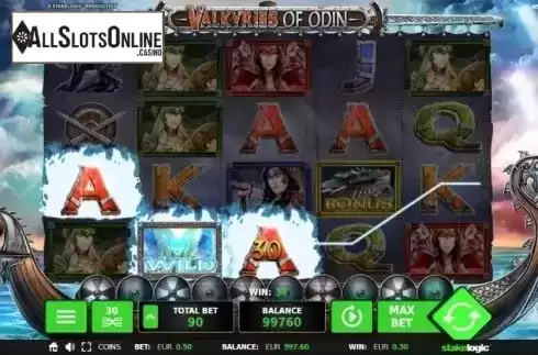 Screen 4. Valkyries of Odin from StakeLogic