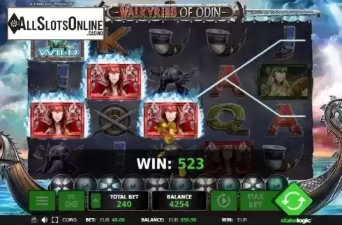 Screen 7. Valkyries of Odin from StakeLogic