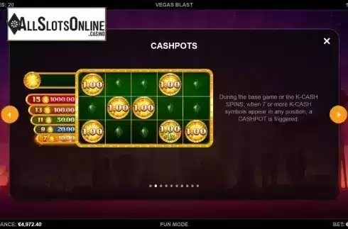 Cashpots screen