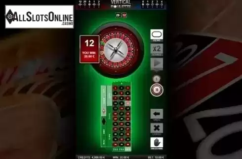 Win Screen. Vertical Roulette from GAMING1