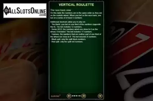 Rules 4. Vertical Roulette from GAMING1