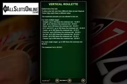 Rules 5. Vertical Roulette from GAMING1