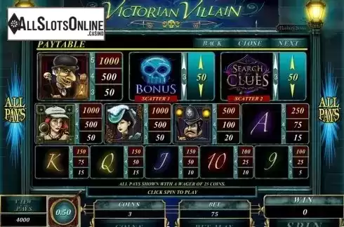 Screen3. Victorian Villain from Microgaming