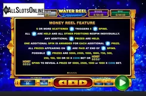 Money reel feature screen
