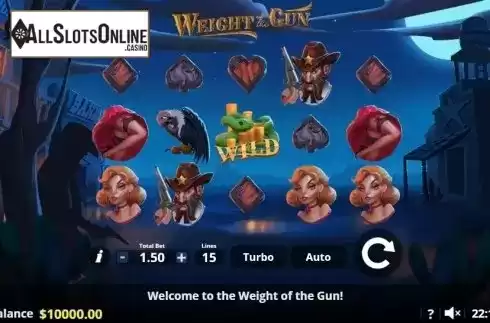 Reel screen. Weight of the Gun from Lady Luck Games