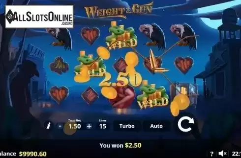 Win screen 2. Weight of the Gun from Lady Luck Games