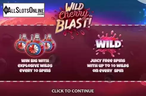 Start Screen. Wild Cherry Blast from Nucleus Gaming