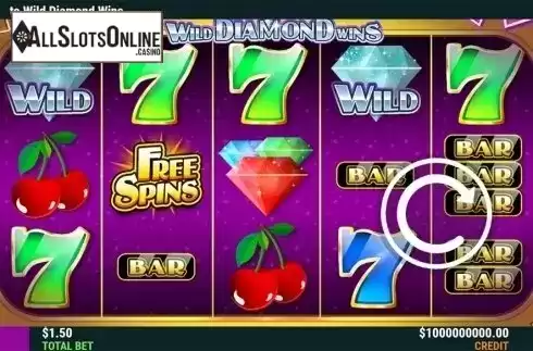 Reels screen. Wild Diamond Wins from Slot Factory