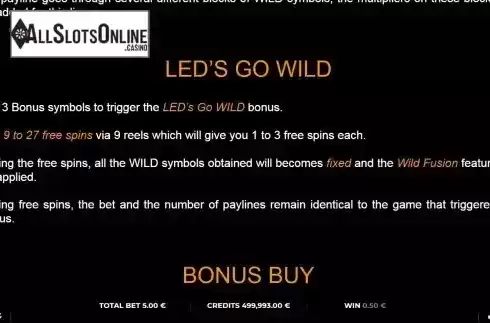 Wild bonus screen