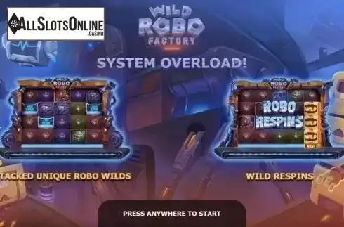 Start Screen. Wild Robo Factory from Yggdrasil
