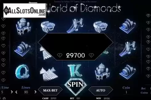 Win Screen. World of Diamonds from BetConstruct