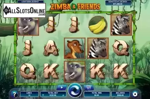 Reel screen . Zimba and Friends from Arrows Edge