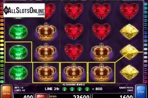 Win screen 2. 40 Shining Jewels from Casino Technology