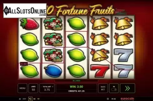 Win Screen 1. 50 Fortune Fruits from Eurocoin Interactive