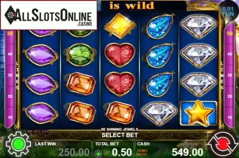 Reel screen. 50 Shining Jewels from Casino Technology