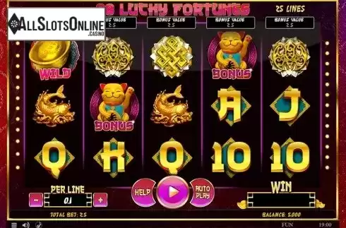 Reels screen. 88 Lucky Fortunes from Spinomenal