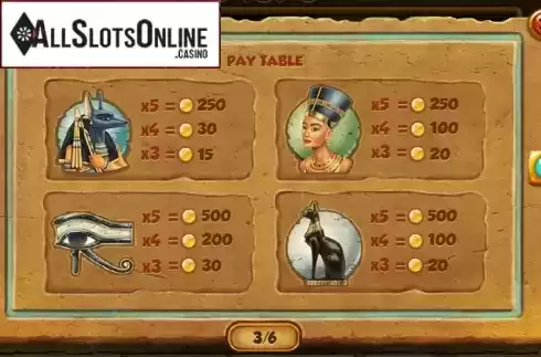 Paytable 3. Mysteries of Egypt from Red Rake