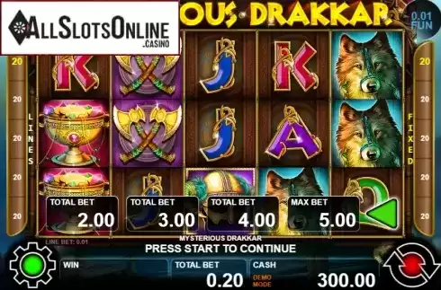 Reel screen. Mysterious Drakkar from Casino Technology