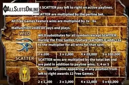 Paytable 2. Mysterious Pyramid from KA Gaming