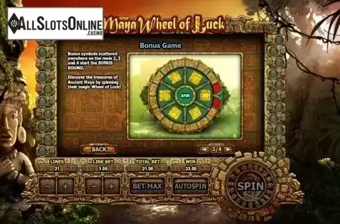 Paytable 2. Maya Wheel of Luck from GamesOS