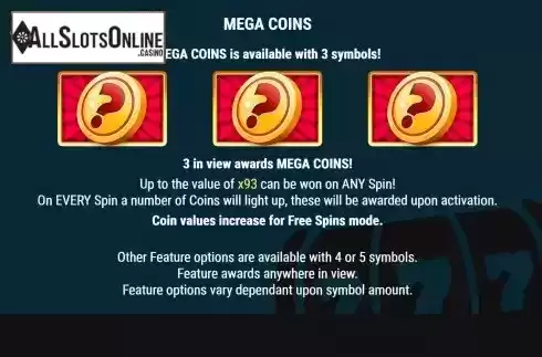 Mega coins screen