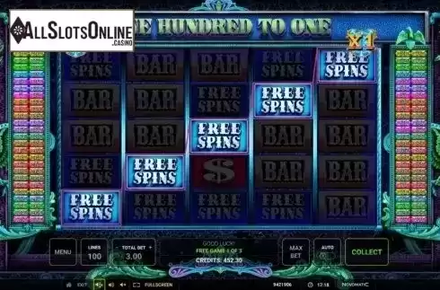 Free Spins 2. One Hundred To One from Greentube