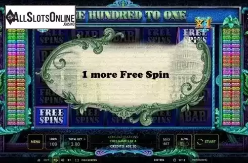 Free Spins 3. One Hundred To One from Greentube