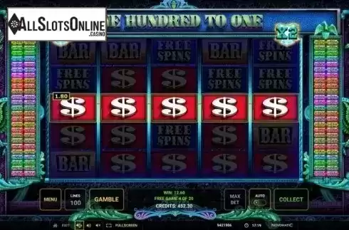 Free Spins 4. One Hundred To One from Greentube