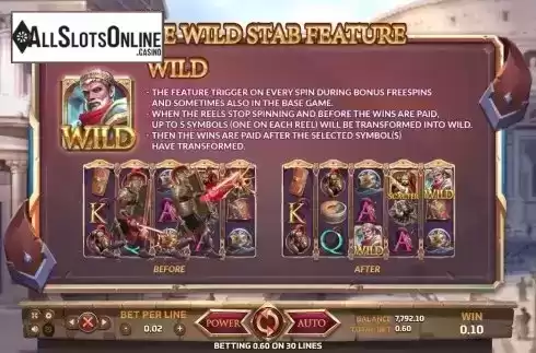 Wild feature screen