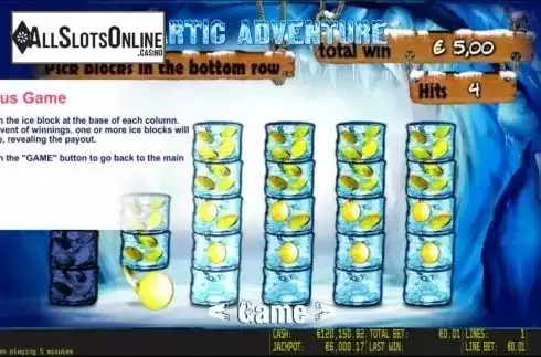 Paytable 3. Artic Adventure HD from World Match